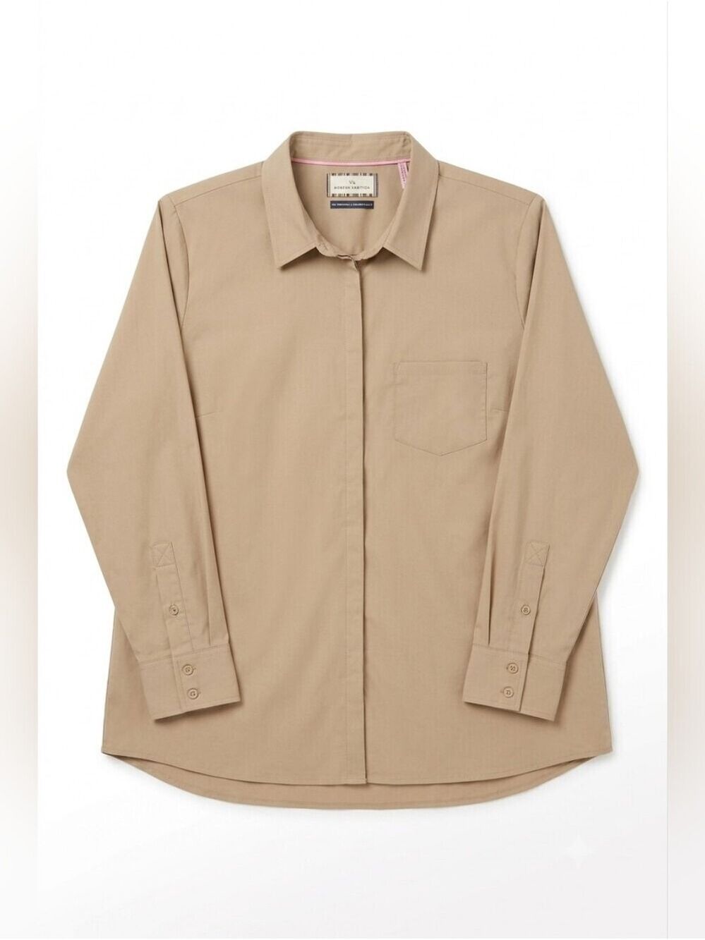 Size XL Modern Ambition Ladies' Travel Shirt Beige Button-Up Shirt, NWOT